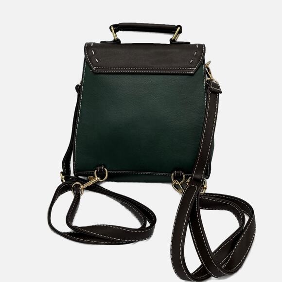 Bumblebee Faux Leather Handbag or Backpack in Green - Picture 3 of 5